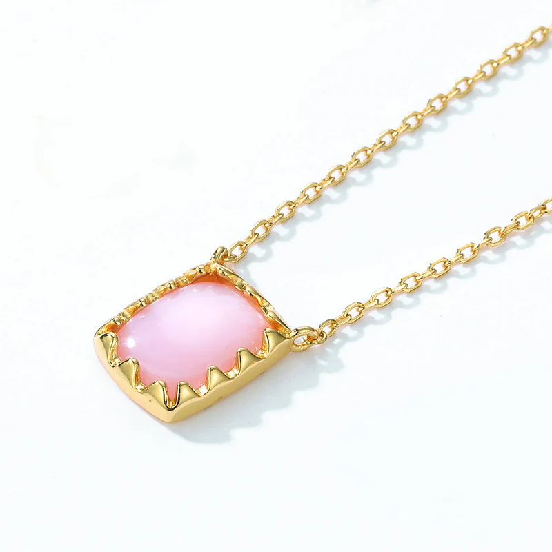 Pink Shell Mother of Pearl Pendant Necklace