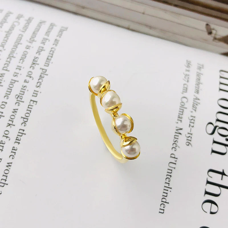 S925 Pea Pod Pearl Ring