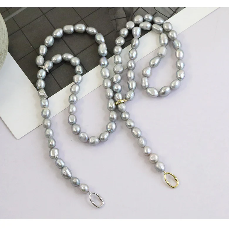 Natural Gray Baroque Pearl Necklace