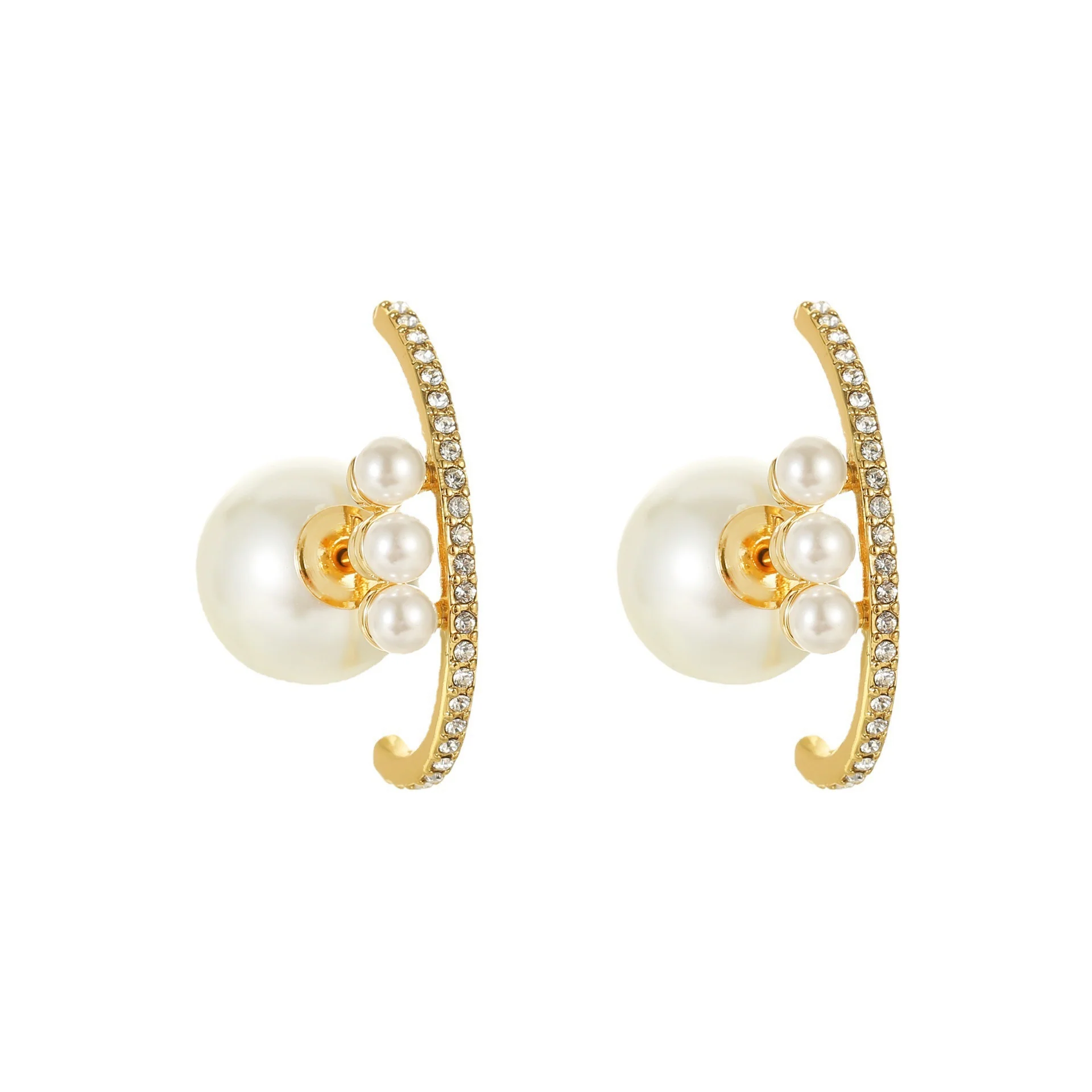 CD Pearl Back Earrings | Best Replica Jewelry™