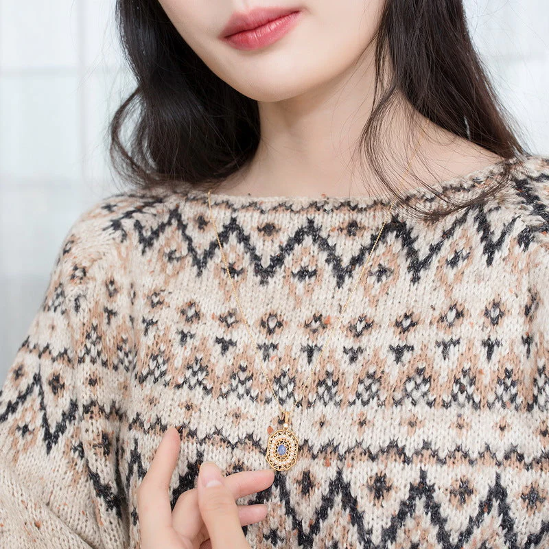 Synthetic Opal And Pearl Pendant