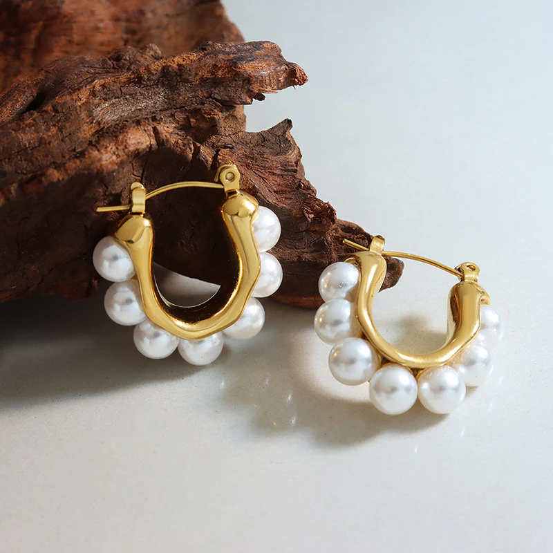U Shape Pearl Earrings