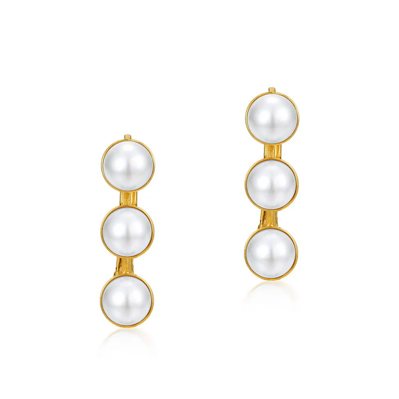 Hook 3 Pearl Earrings
