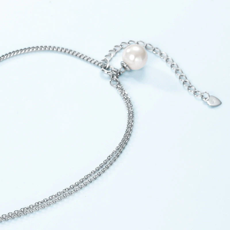 Snowflake Floating Pearl Necklace