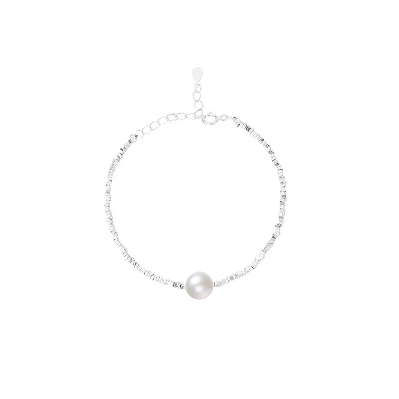 Single Pearl Bracelet Silver
