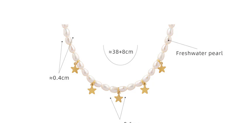 5 Star Charms Freshwater Pearl Necklace
