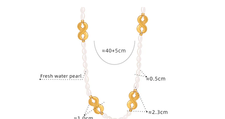 Infinity Clasp Stitching Freshwater Pearl Necklace
