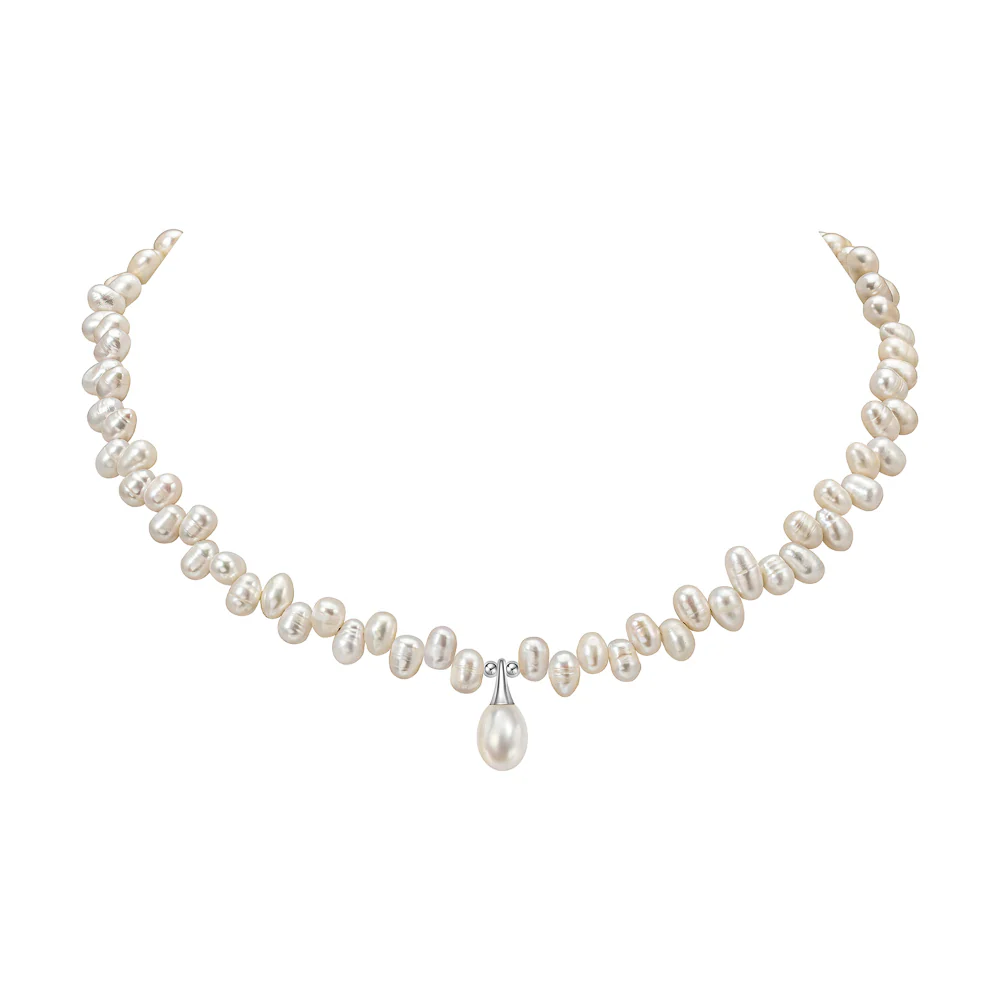 Baroque Teardrop Pendant Freshwater Pearl Necklace