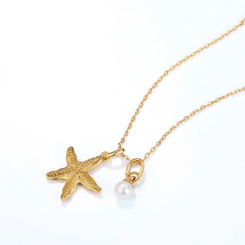 Pearl and Gold Starfish Necklace