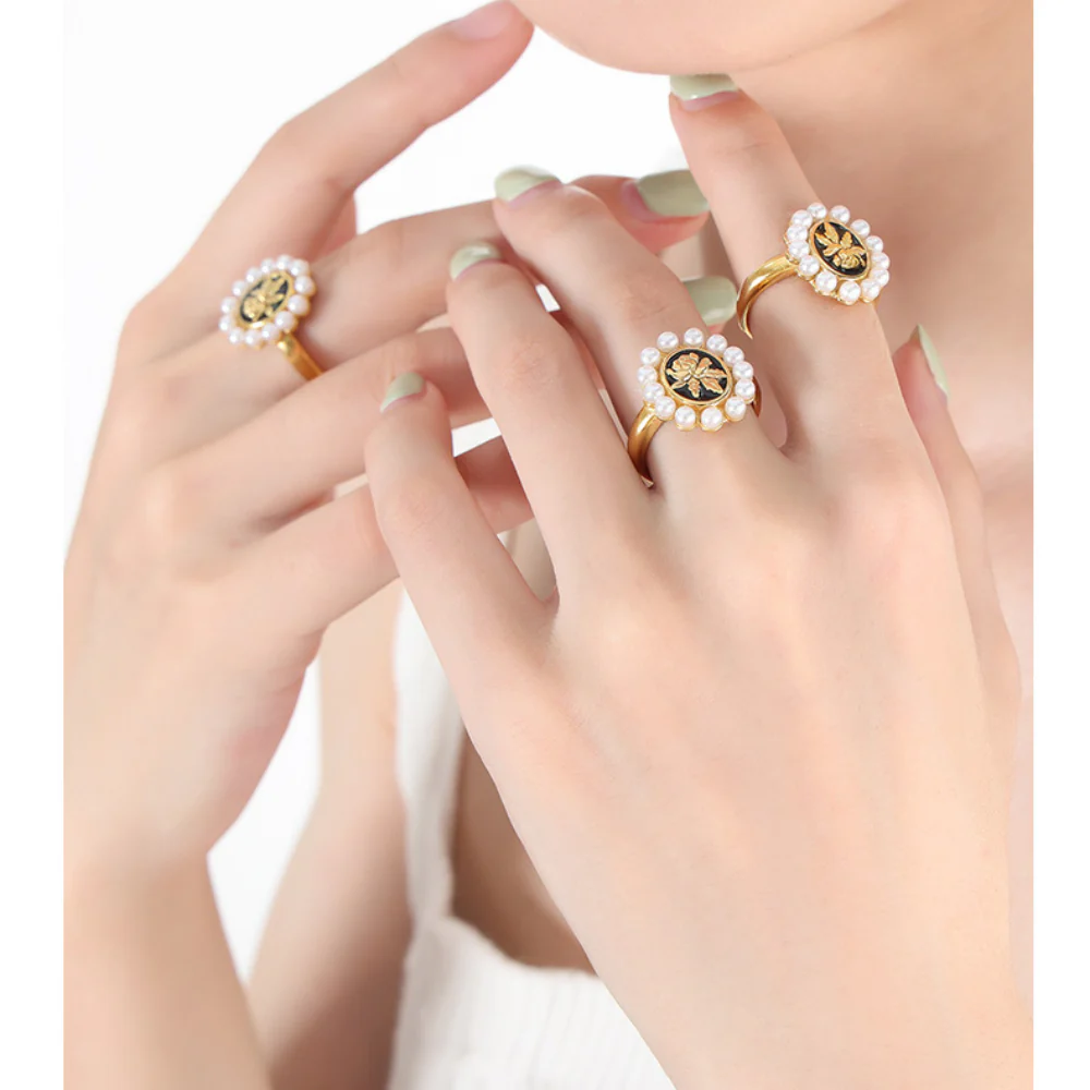 Sunflower Pearl Ring