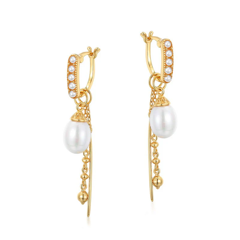 Pea Pod Pearl Earrings