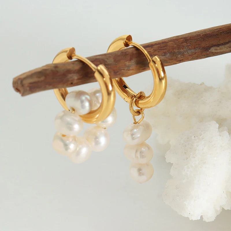 Asymmetrical Pearl Drop Earrings