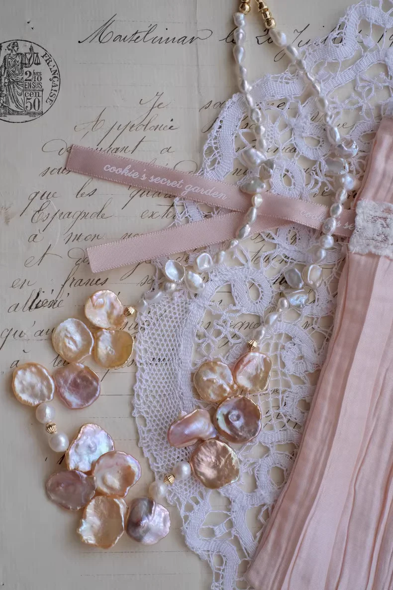 【Monet Garden Collection】 Handmade Old Dreams Baroque Pearl Necklace