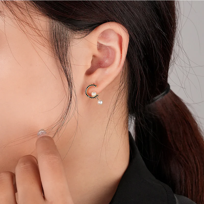 Black Studs Earrings For Women