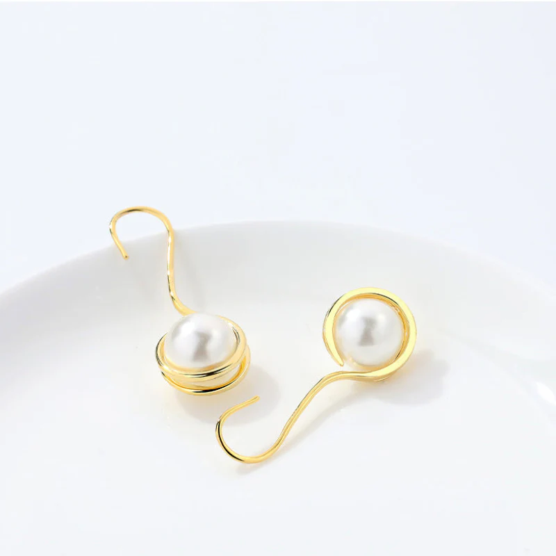 Seahorse Dangle Pearl Drop Earrings