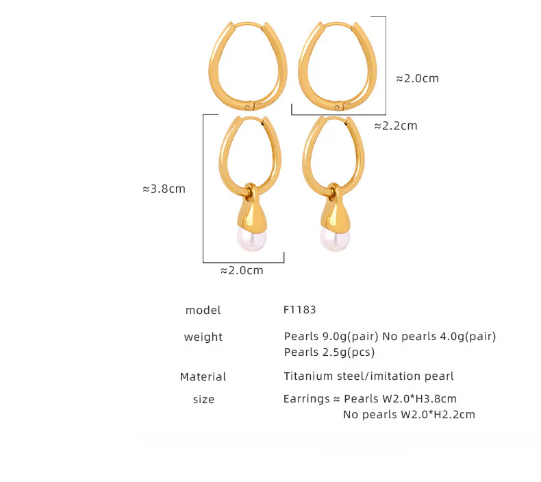 Two Wear Ways Hoop Dangle Pearl Earring