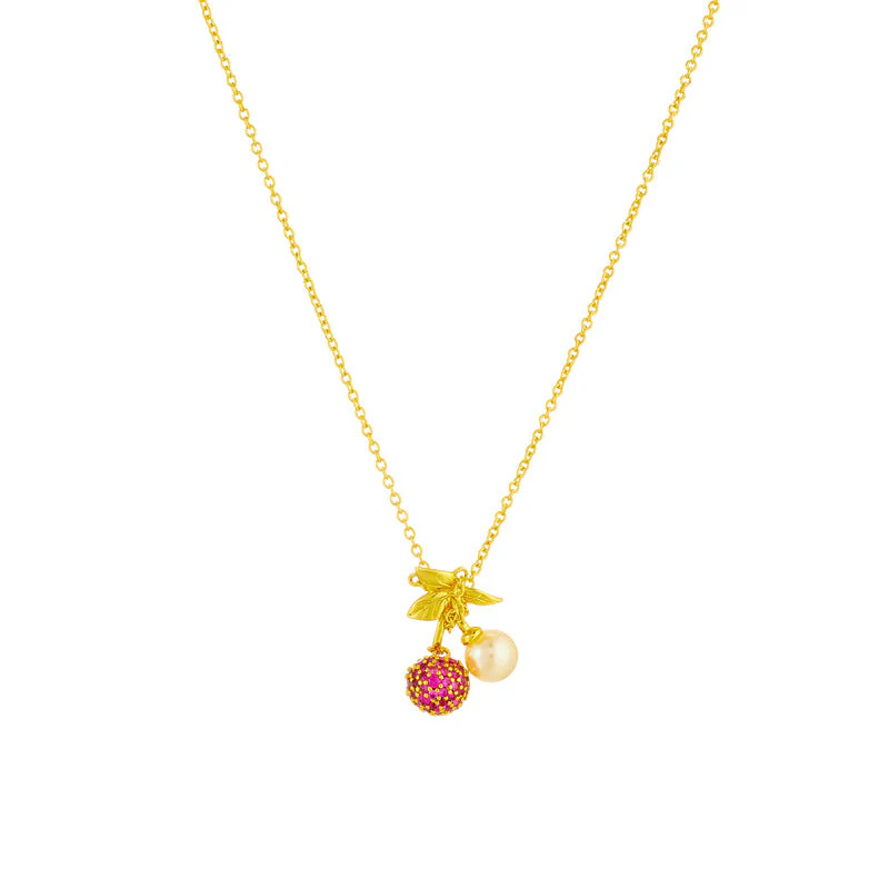 Cherry Dainty Pearl Necklace