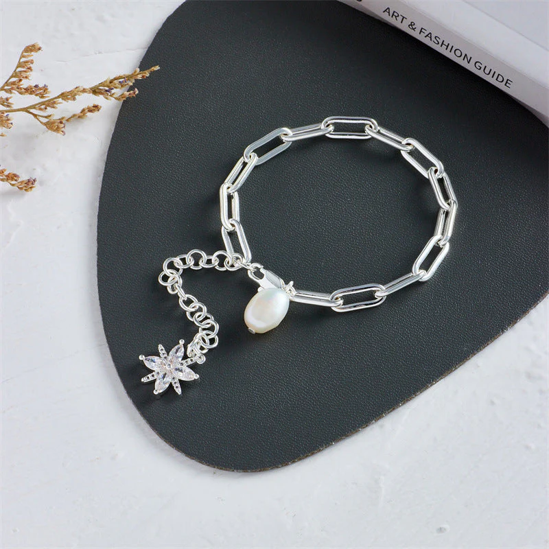 Baroque Pearl Paperclip Bracelet