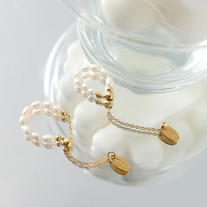 Chic Pulling Adjustable Freshwater Pearl Ring
