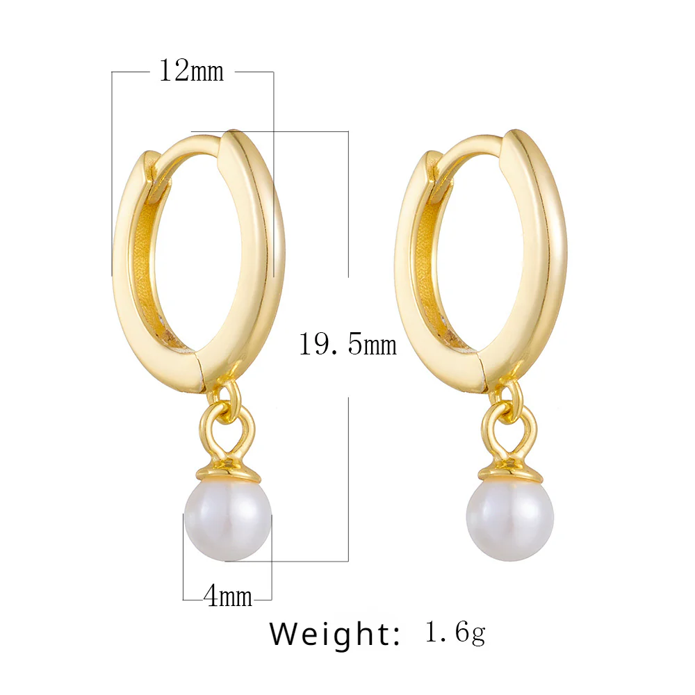 Hoop Small Pearl Dangle Earrings