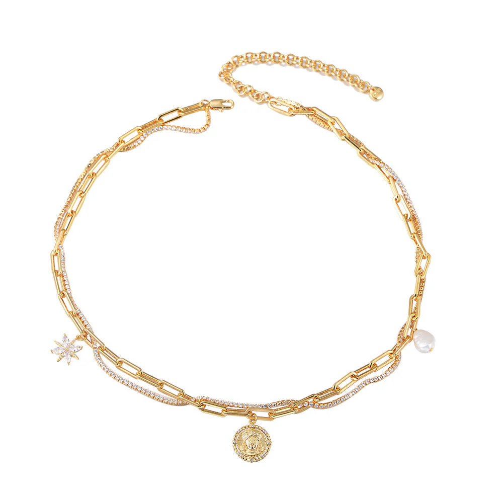 Vintage Pearl Pendant Necklace