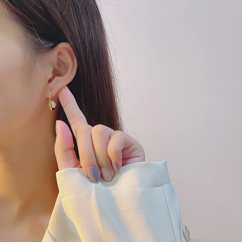 S925 Hook Pearl Earrings