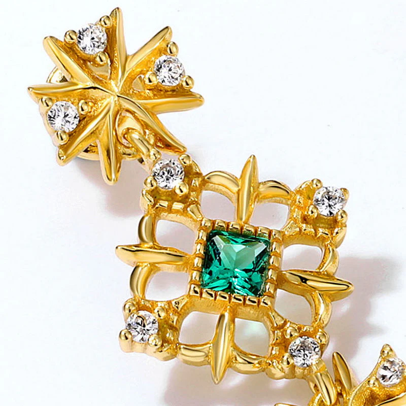 Emerald and Pearl Earrings