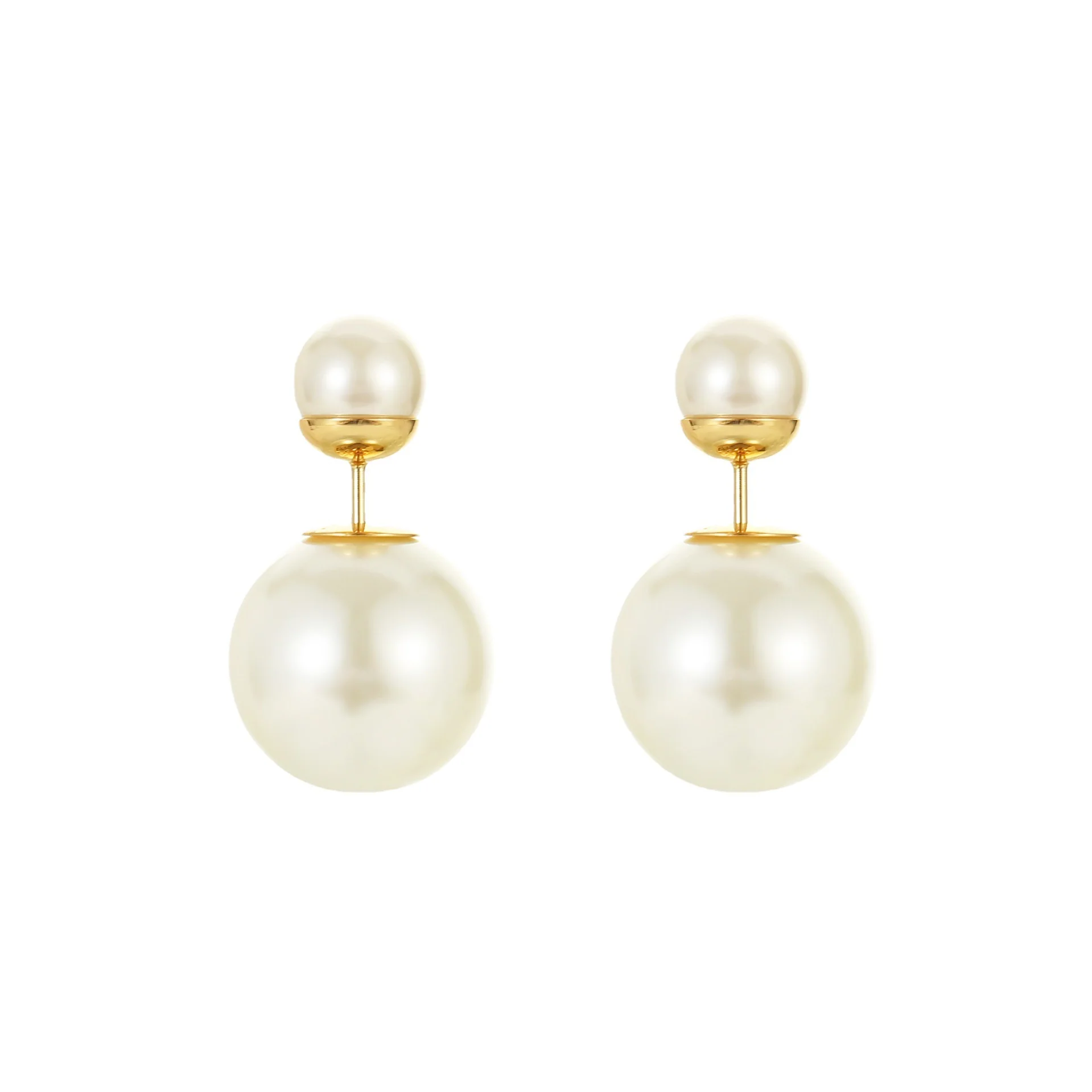 CD Double Pearl Stud Earrings | Best Replica Jewelry™