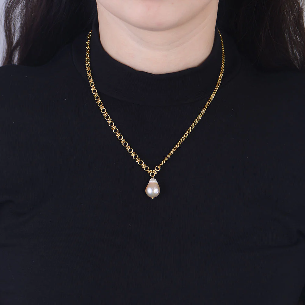 Baroque Pendant Single Pearl Necklace