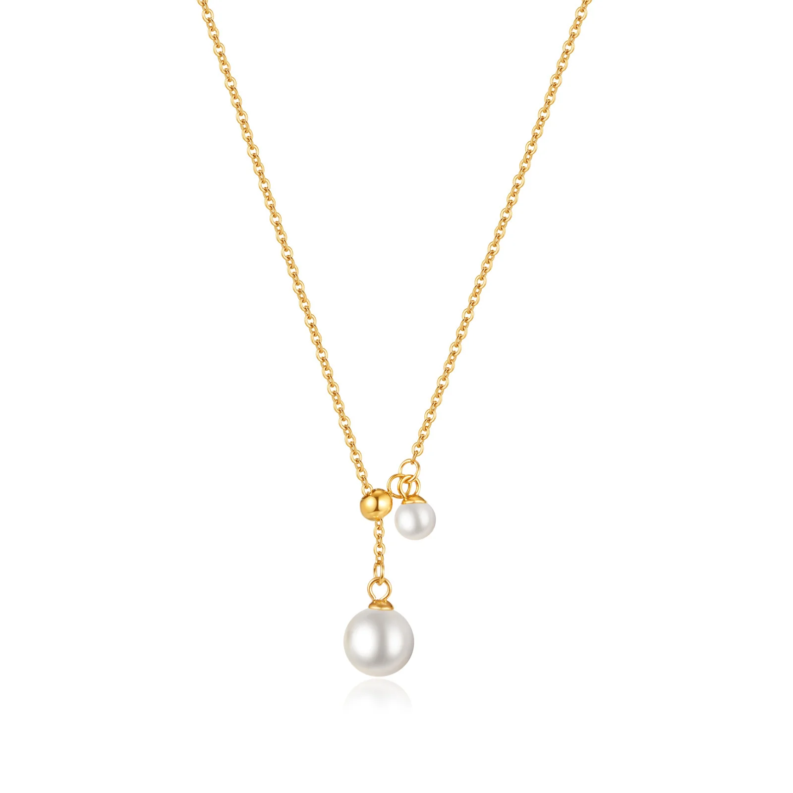 Pulling Pearl Drop Pendant Necklace