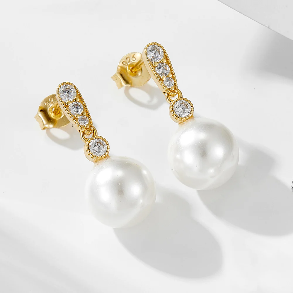 Prom Diamond and Pearl Earrings