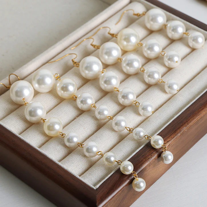 Gradient Sizes Pearl Tassel Earring