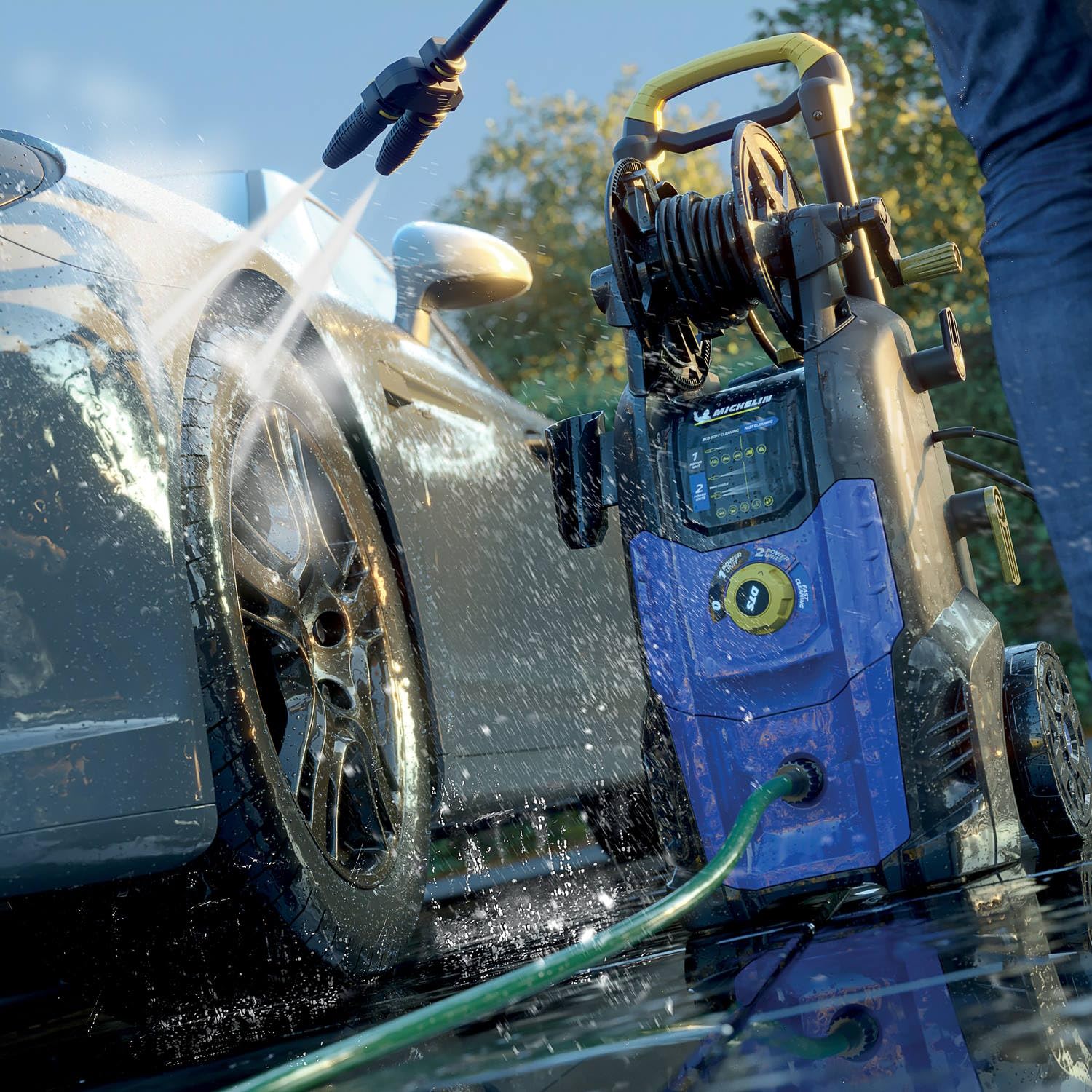 Michelin Hochdruckreiniger MPX25DTS, Dualtech System, 2500 W, 150 bar, 810 l/h, effizienter Reiniger für Außenflächen