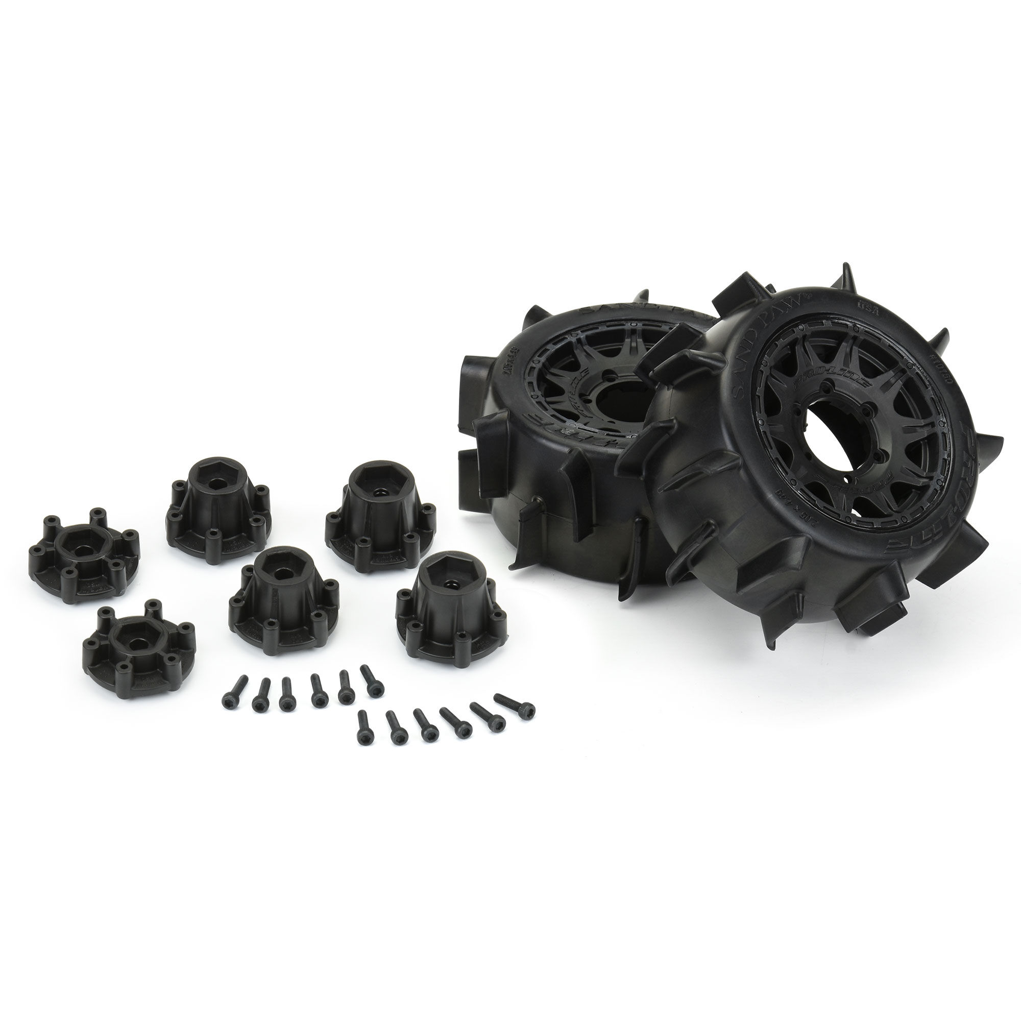 Pro-Line Racing 1/10 Sand Paw LP F/R 2.8" MT Tires Mounted 12mm/14mm Black Raid (2)