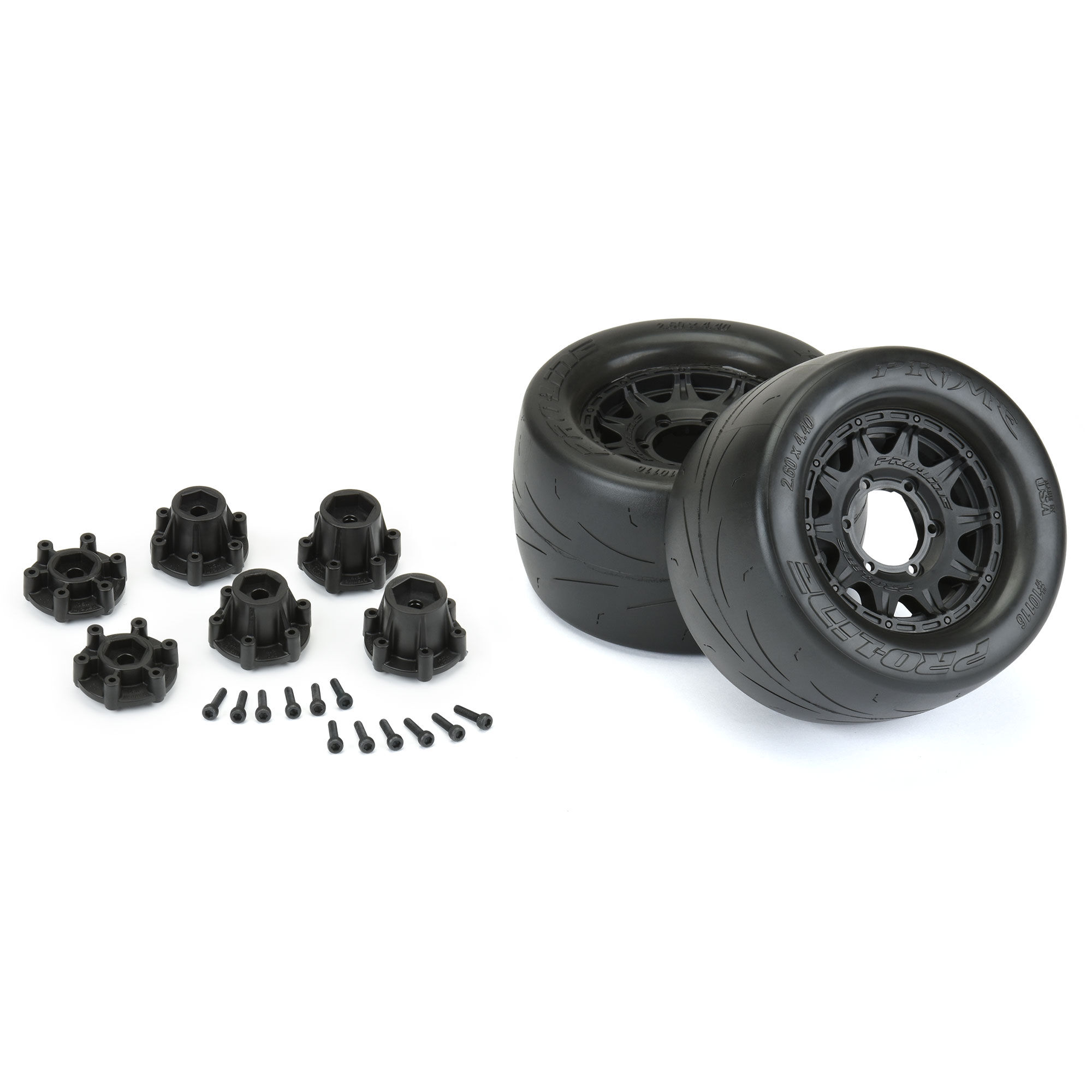 Pro-Line Racing 1/10 Prime F/R 2.8" Street MT Tires Mounted 12mm/14mm Black Raid (2)