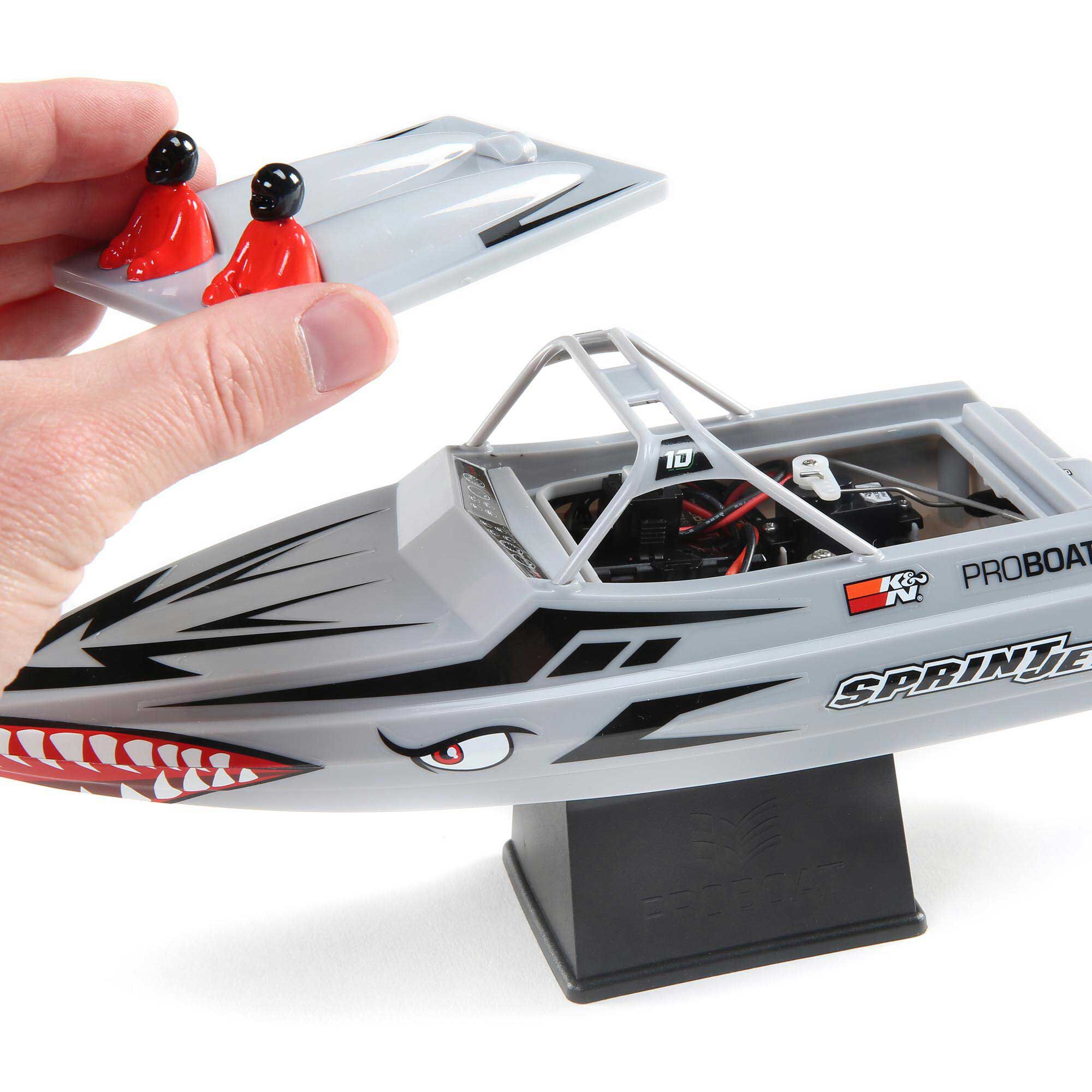 Pro Boat Sprintjet 9" Self-Righting Deep-V Jet Boat Brushed RTR, Silver