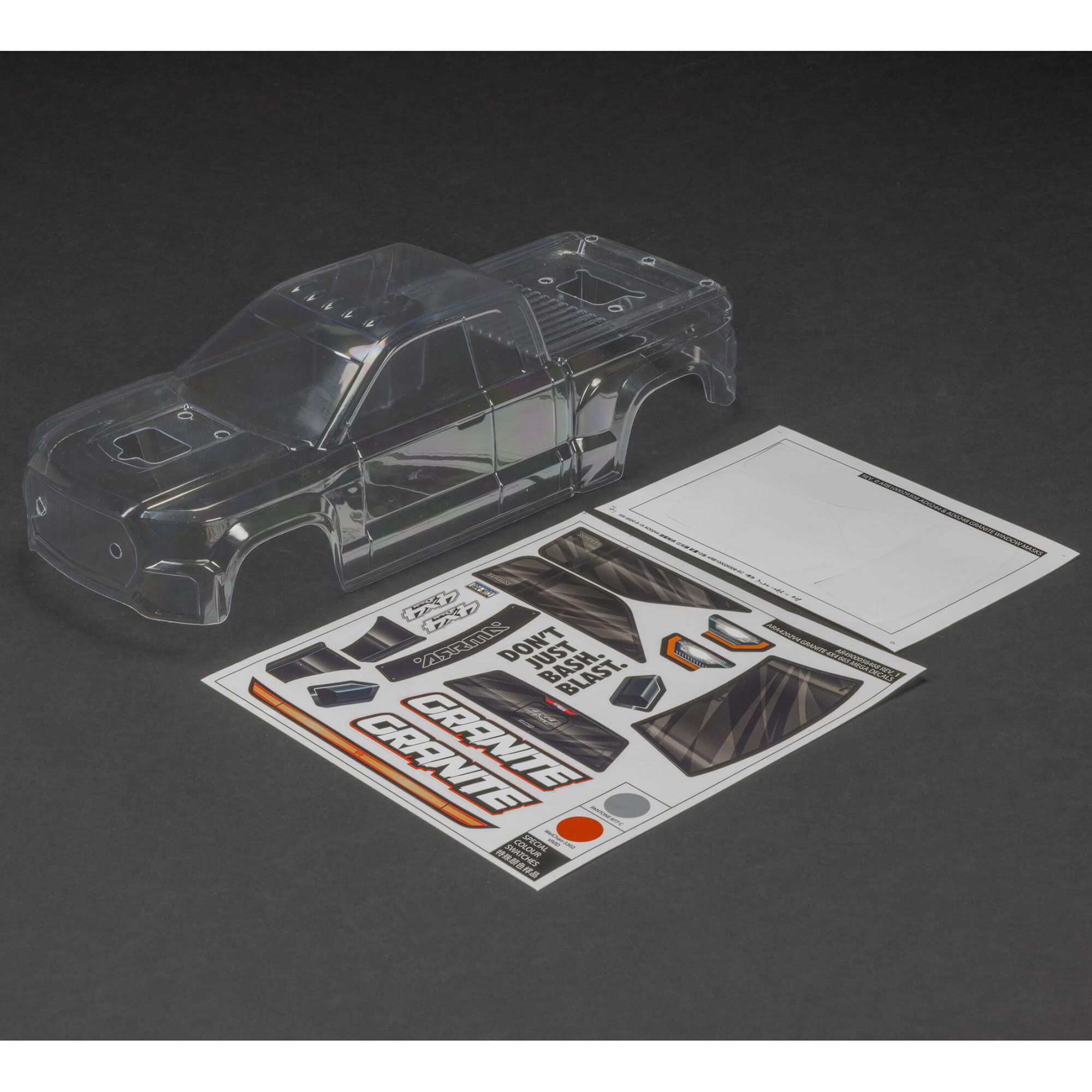 ARRMA GRANITE 4X4 Trimmed Body, Clear