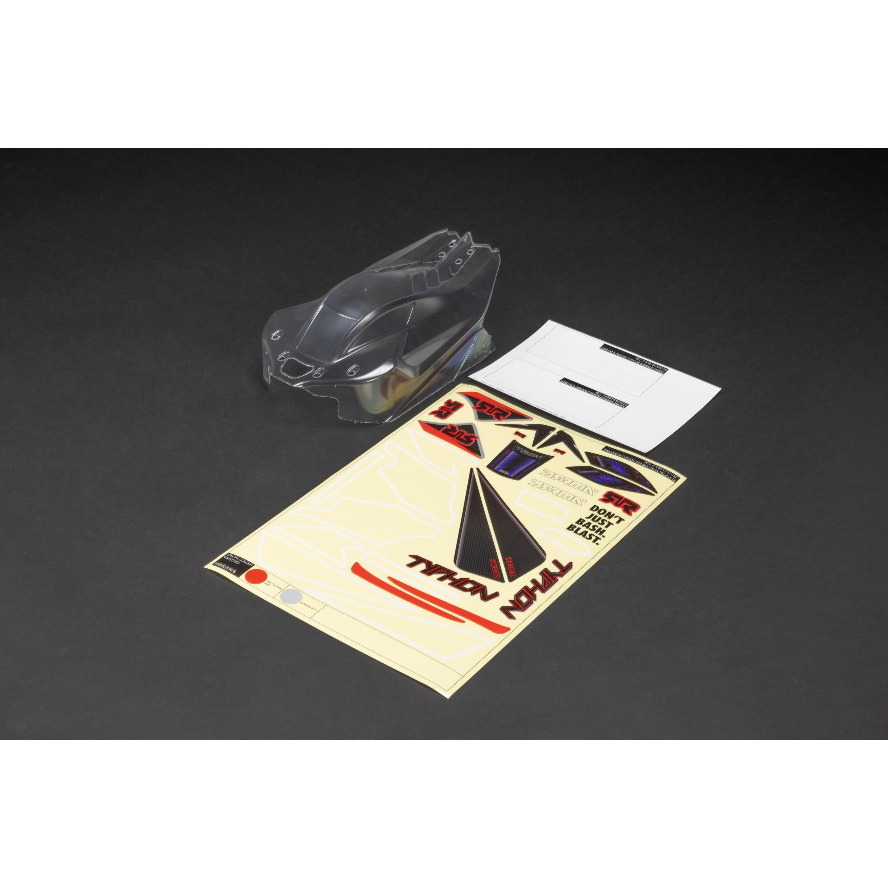 ARRMA 1/8 Clear Body with Decals: TYPHON 4X4