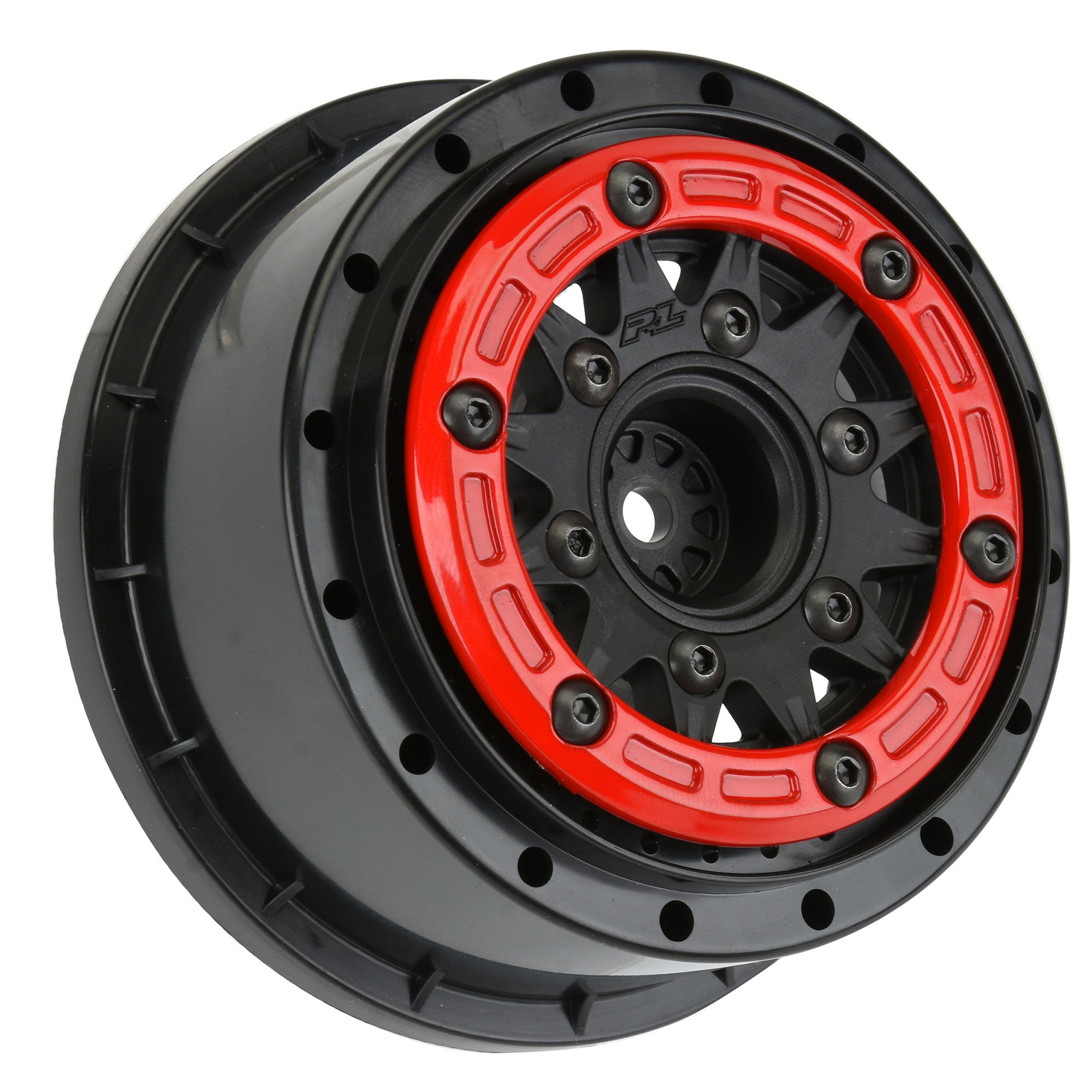 Pro-Line Racing 1/10 Raid Bead-Loc Fr/Rr 2.2"/3.0" 12 & 14mm SC Wheels (2) Red/Black