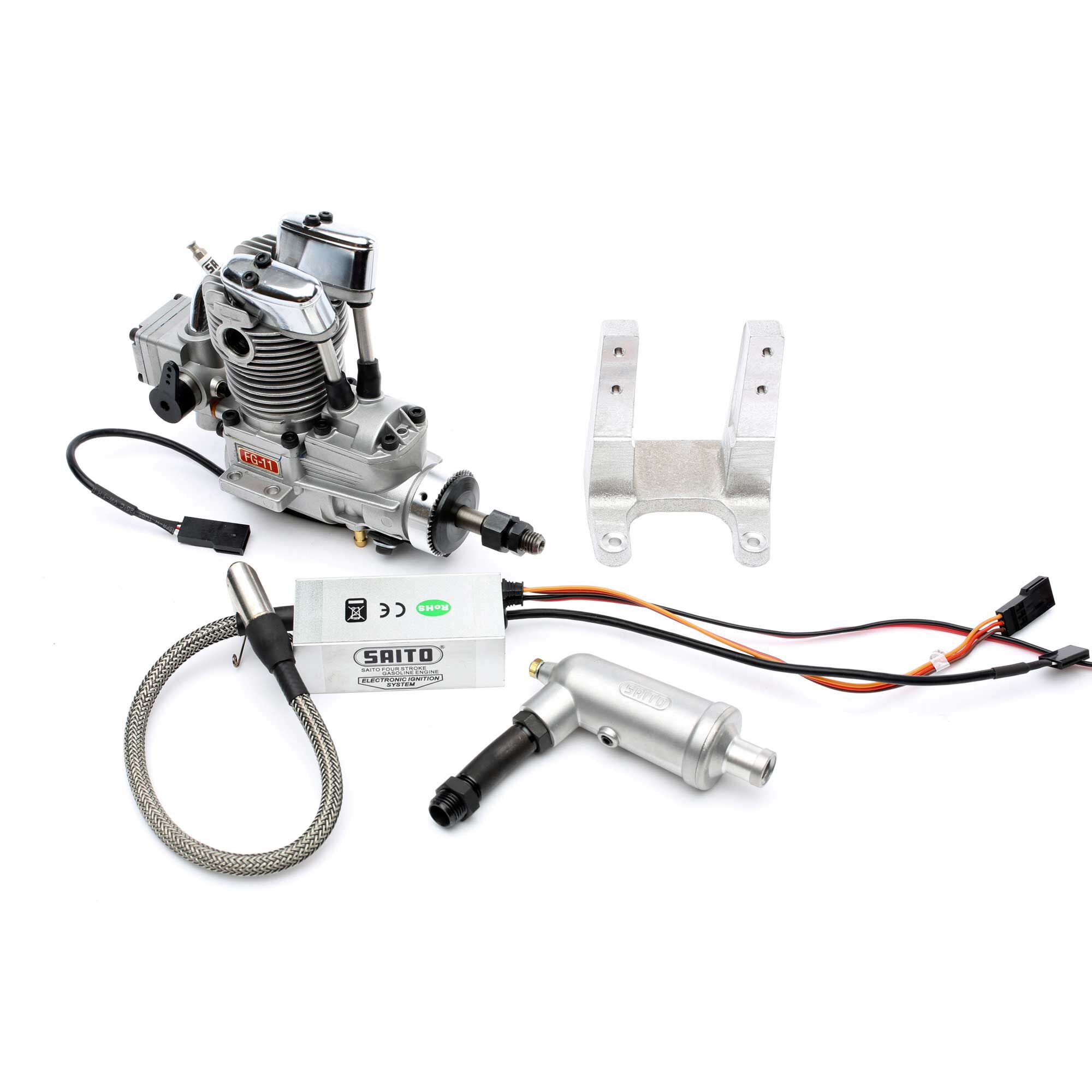 Saito Engines FG-11 11cc Single Cylinder 4-Stroke Gas Engine: BZ