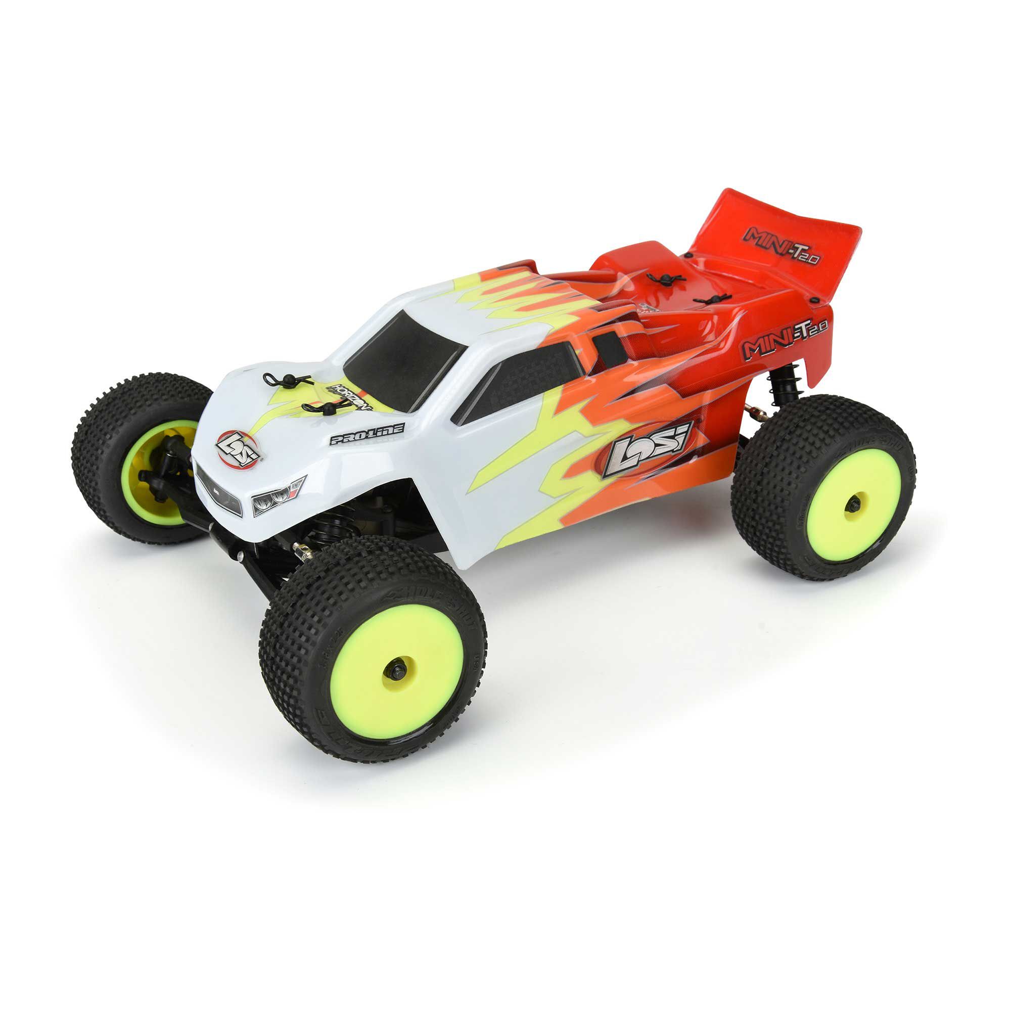 Pro-Line Racing 1/18 Hole Shot Front/Rear Mini-T Tires Mounted 8mm Yellow Wheels (2)