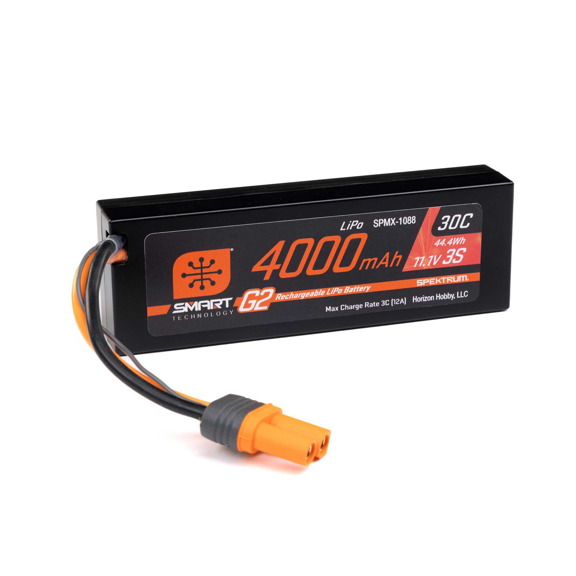 Spektrum Accessories 11.1V 4000mAh 3S 30C Smart G2 Hardcase LiPo Battery: IC5