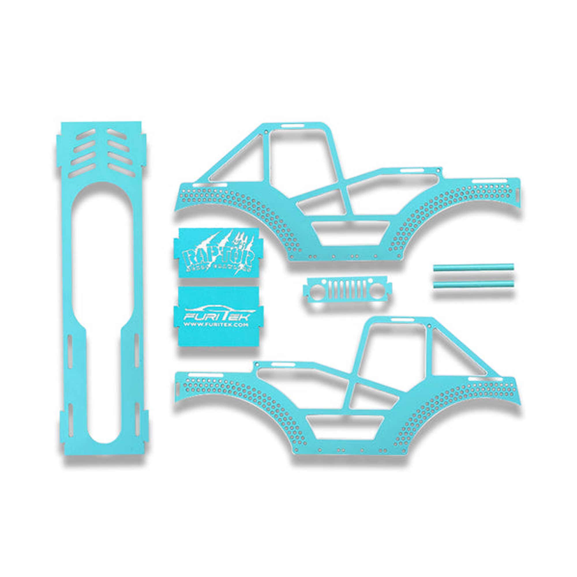 Furitek Raptor Aluminum Frame Kit, Blue Aqua: SCX24