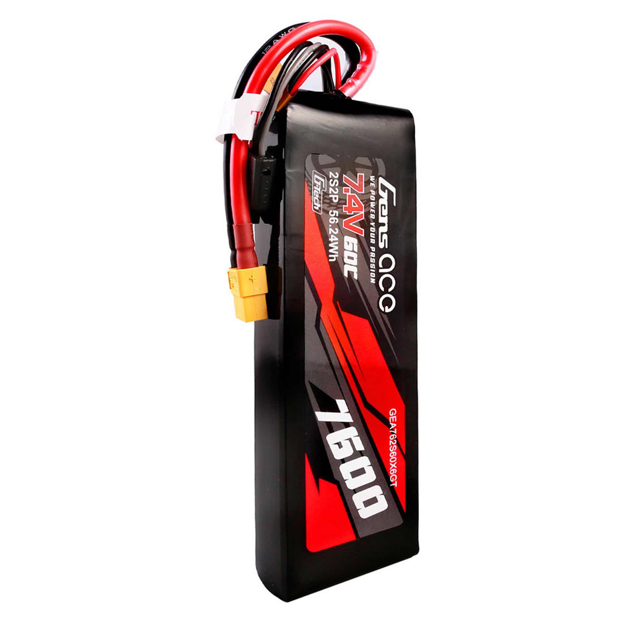 Gens ace 7.4V 7600mAh 2S 60C G-Tech Smart LiPo Battery: XT60