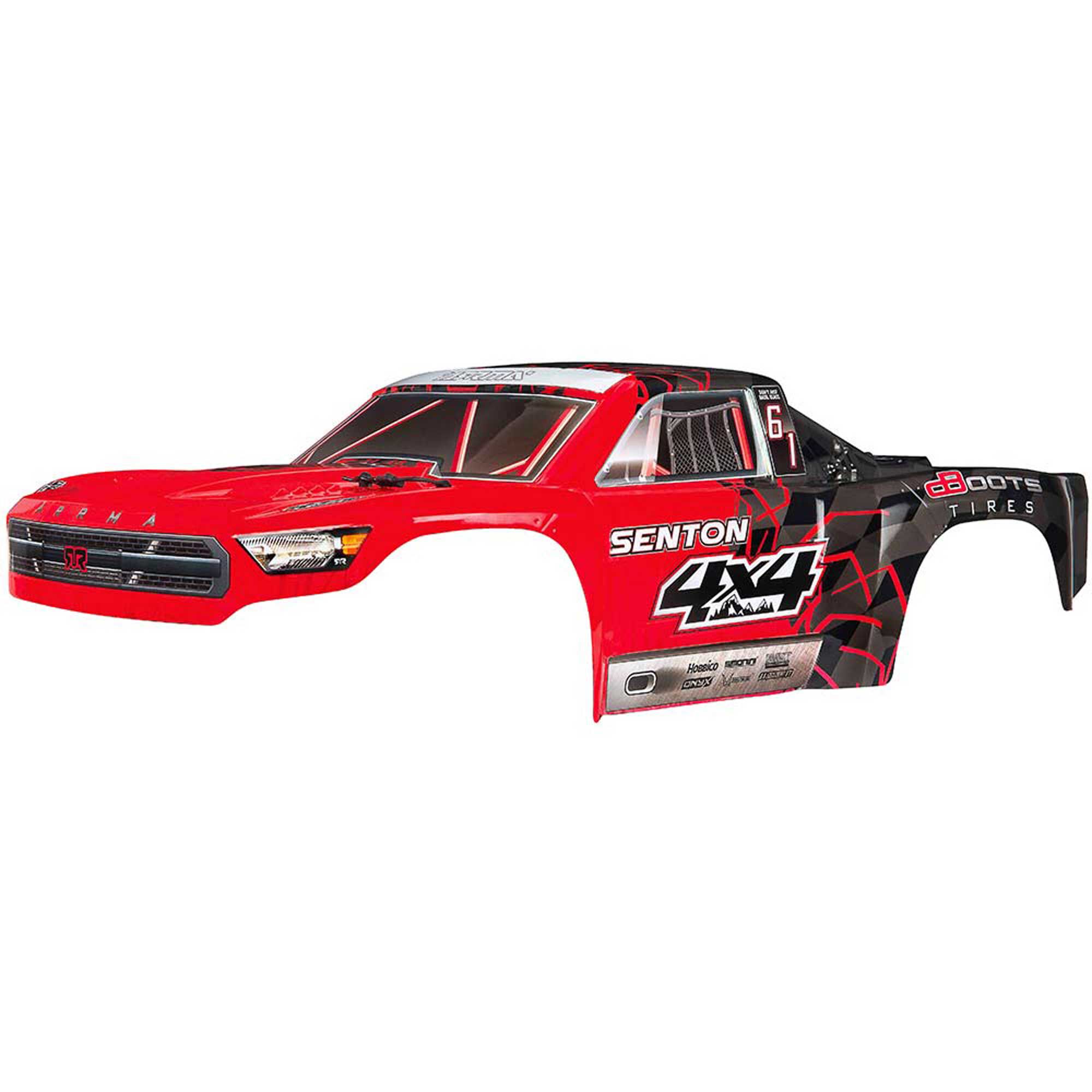 ARRMA 1/10 Painted Body with Decals, Red: SENTON 4x4 Mega