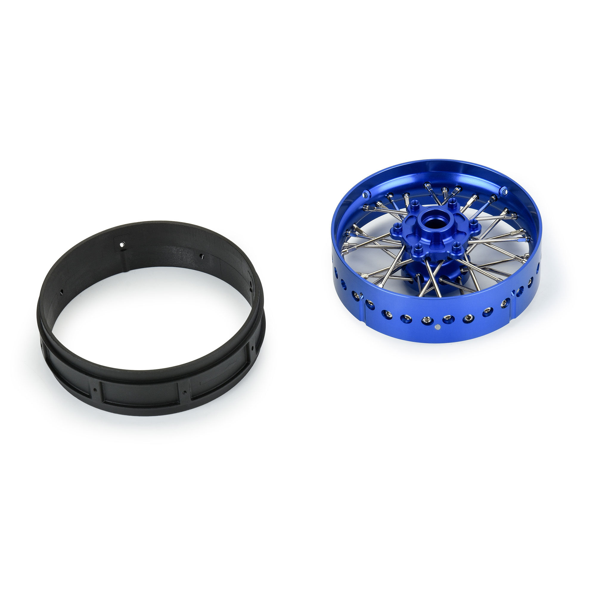 Pro-Line Racing 1/4 Pro-Spec Aluminum V2 Bead Front Wheel Blue/Blue (1): Promoto-SM