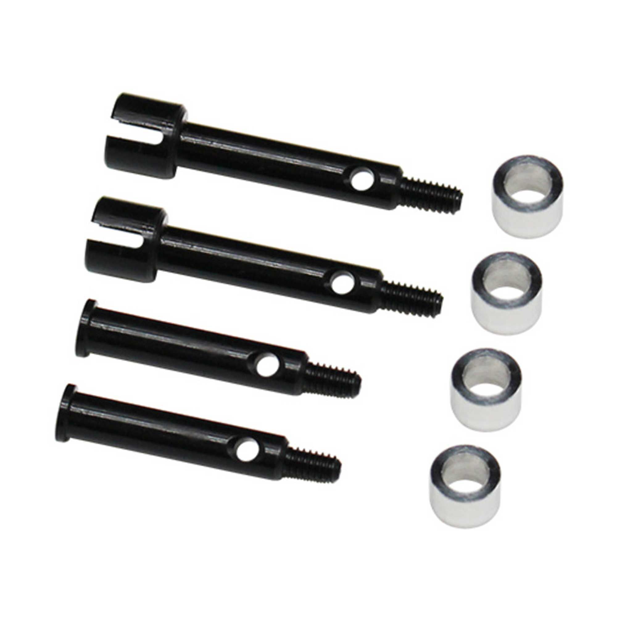 Hot Racing +3mm CNC Steel Axle Set, 1/24 Losi Micro-B