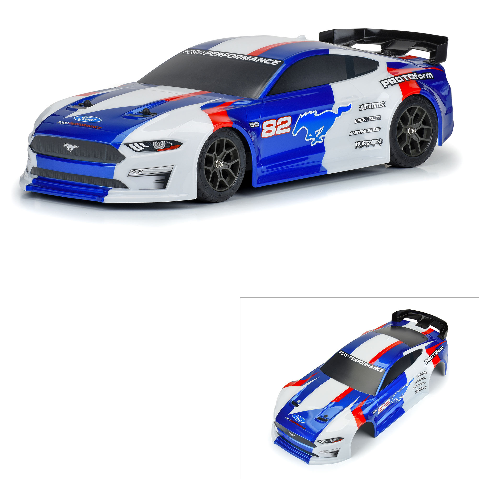PROTOform 1/8 2021 Ford Mustang Painted Body (Blue): Vendetta & Infraction 3S