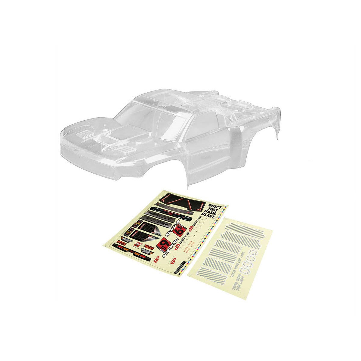 ARRMA 1/10 Clear Body with Decals: SENTON 6S BLX