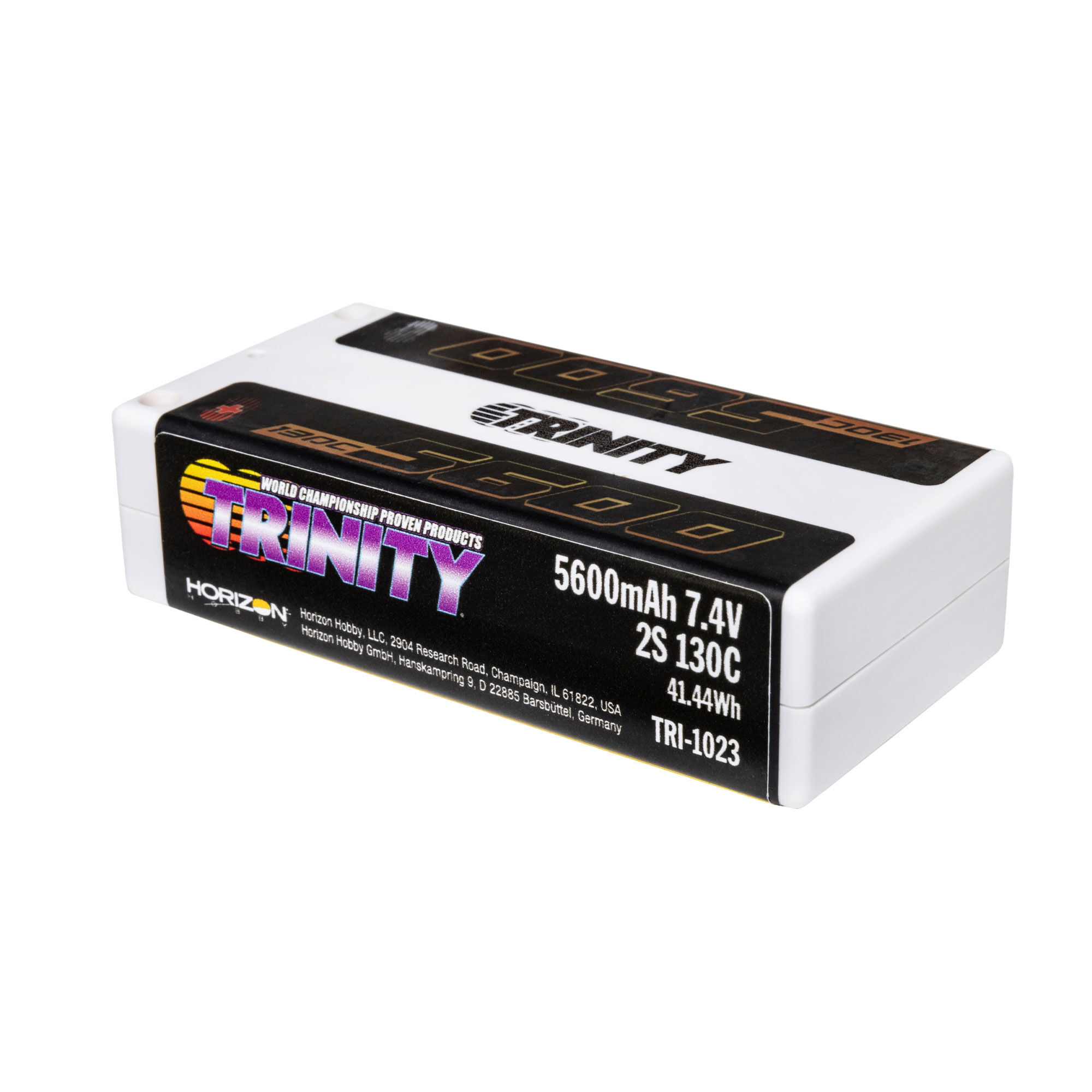 Trinity/Epic 7.4V 5600mAh 2S 130C Shorty LiPo Battery, 5mm Bullets